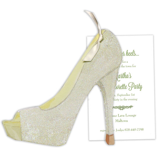 Glam Shoe Die-cut Invitations